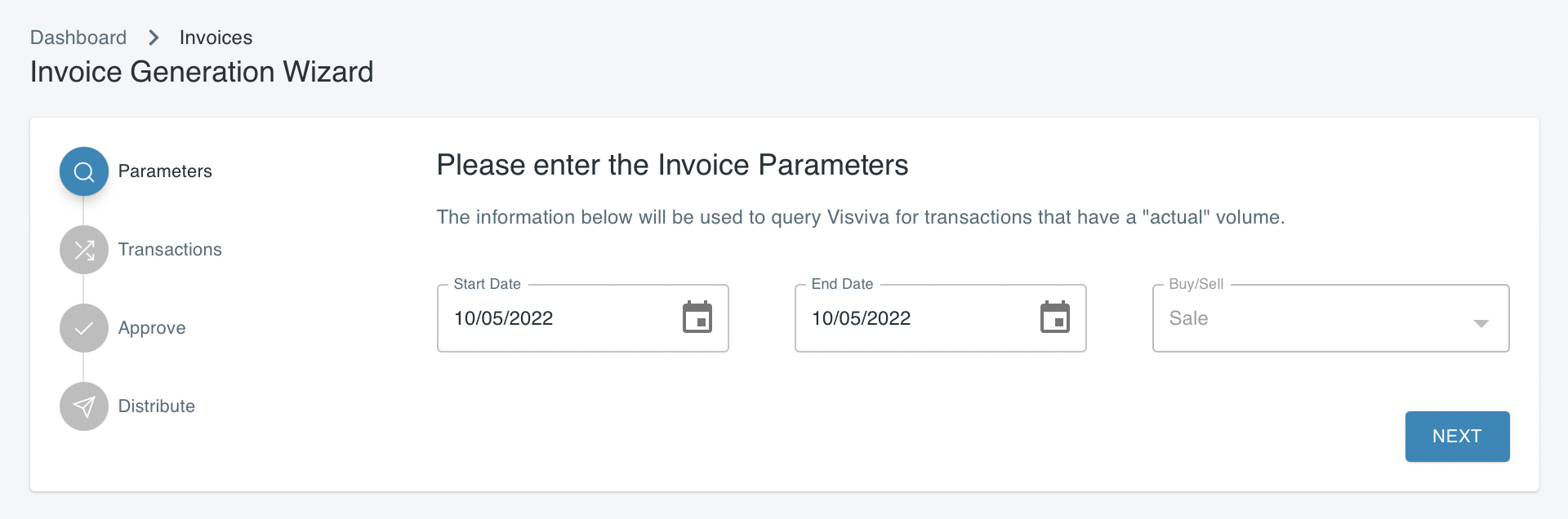 Invoice Parameters